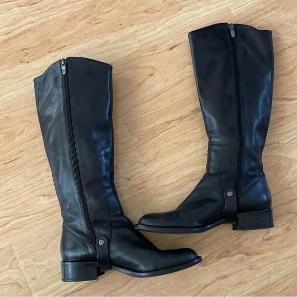 |Via Spiga| Black Leather Knee High Cody Riding Boots Size 7.5 - Picture 5 of 11
